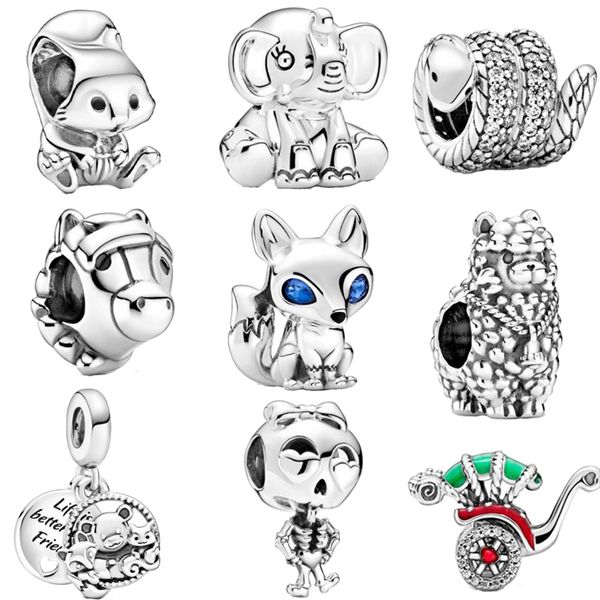 

autumn new cartoon sparkling wrapped snake charm beads fits original bracelets necklace making fashion diy jewelry women gift