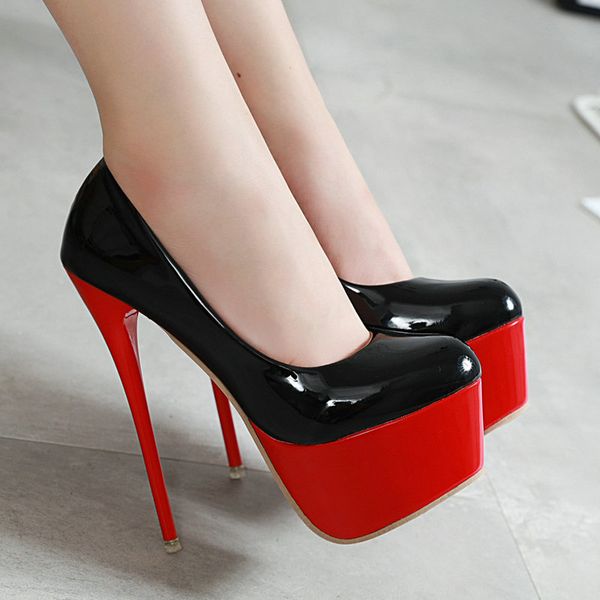 

dress shoes plus size 35-42 2021 summer women's pumps comfortable party club woman sky high heels female platform brand footwear, Black