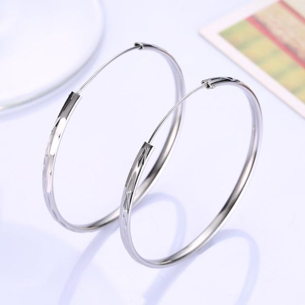 

Silver Plated Earrings 925 Stamped Jewelry Smooth Round Earrings Woman Gift S925 Sterling Silver Middle Fashion Ear Ring
