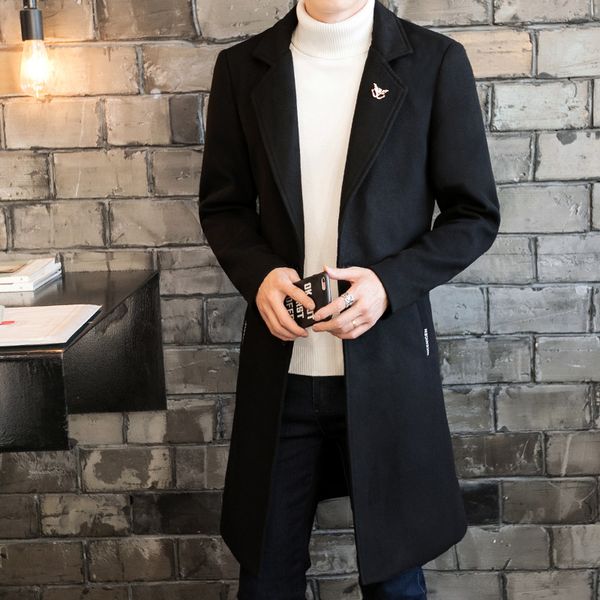 

cotton windbreaker man with thick woolen cloth coat the spring and autumn period and the handsome students cloth coat, Tan;black