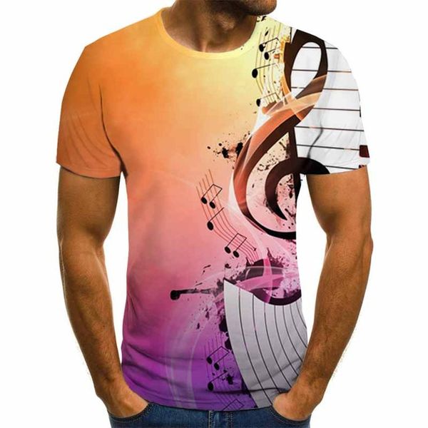 

music and inverted guitar 3d print shirts hippie aesthetic kawaii men clothing