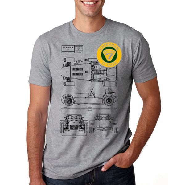 

summer fashion classic car design super 7 caterham diagram 16valve blk men's casual short sleeve tee shirt t-shirt