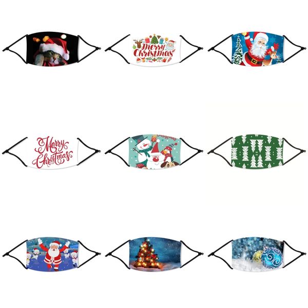 

reused face christmas masks anti-dust saliva smoke outdoor adjustable & reusable protection with 2 pm2.5 filters mouth christmas mask#62333, Black