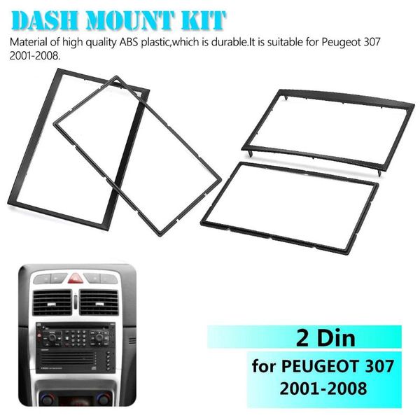 

car audio auto 2 din cd trim dash mount kit stereo radio fascia dashboard panel plate frame adaptor for 307 2001-2008