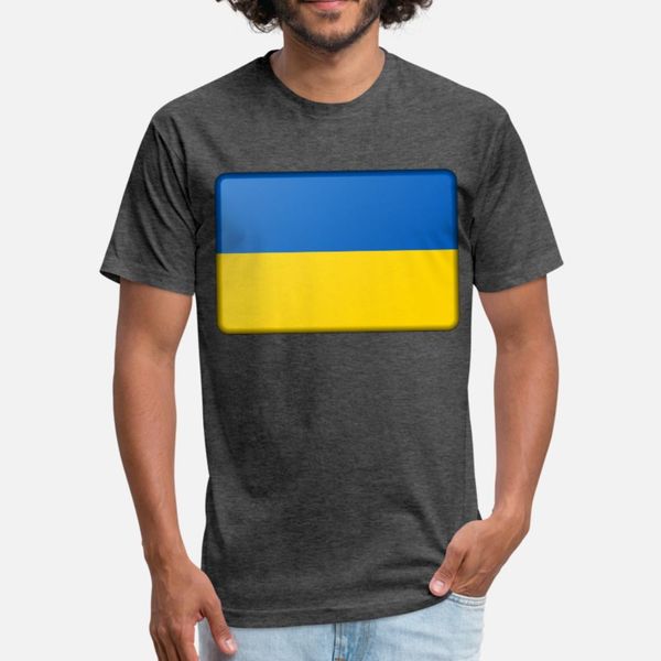 

ukraine flag bevelled t shirt men printed 100% cotton size s-3xl natural famous funny spring formal shirt