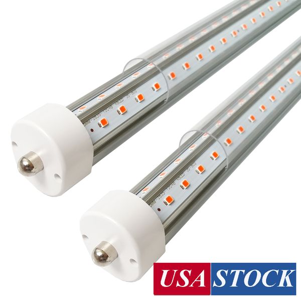 

t8 fa8 led tube lights , 96'' 8ft 45w (80w eq) 6500k , fa8 single pin v shaped dual row 72w 7200lm,dual-end powered, clear cover