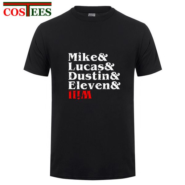 

new design men mike dustin lucas eleven t-shirt summer short sleeve round collar stranger things t shirt plus size xxxl men tees