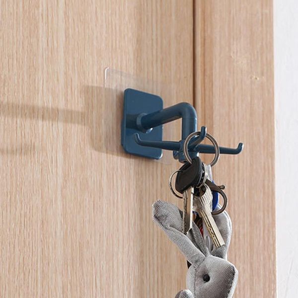 

360 degree rotating door back easy install practical clothes hanger self adhesive multifunction bath storage hook wall mounted