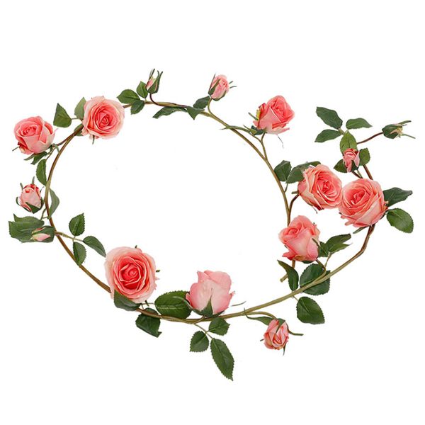 

silk artificial rose vine hanging flowers wall decoration rattan fake plants leaves garland romantic wedding home decor new