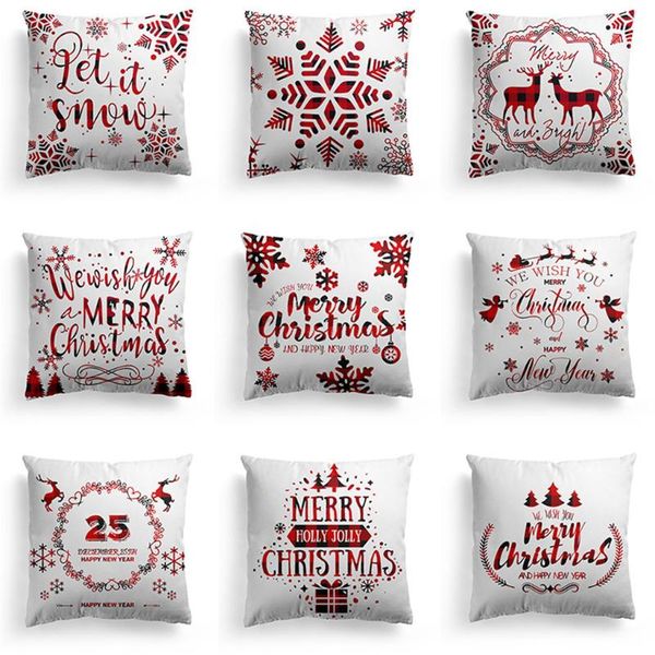 

1pcs snowman christmas santa claus pattern 45*45cm polyester cushion cover decorative sofa home car decor pillowcover #st