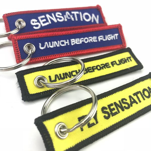 

custom aviation embroidery keychain embroidered key chain, Silver