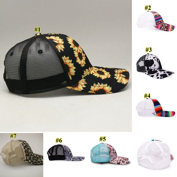 

sunflower snake baseball hat cow print leopard sunflower caps serape mesh cap fashion striped cactus hats outdoor sunhat gh599, Yellow