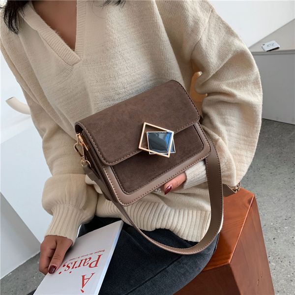 

women 2020 small shoulder messenger bag lady contrast color scrub leather crossbody bags for