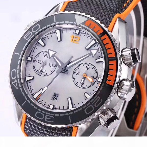 

luminous mens watches chronograph vk japan quartz movement james bond 007 luxury watch sport montre de luxe, Slivery;brown