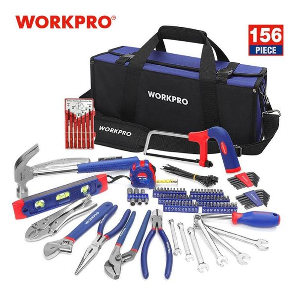 

workpro 156pc home repairing tool set tool kits with bag screwdriver hammer pliers wrench
