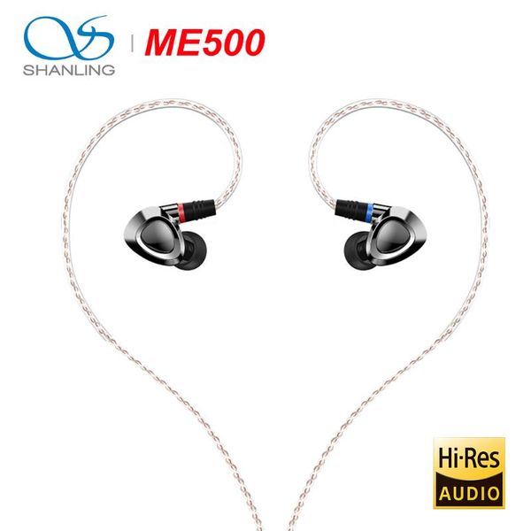 

shanling me500 hifi audio triple hybrid driver(1dd+2 knowles ba) earphone iem brass metal shell with detachable mmcx cable