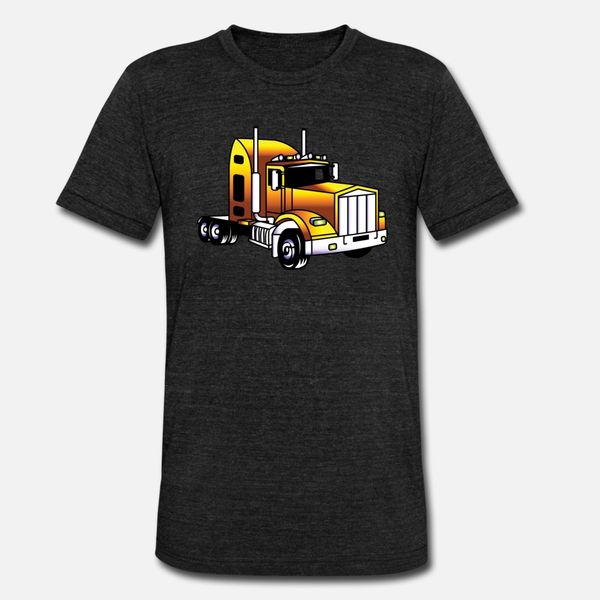 

yellow heavy truck t shirt men design cotton s-3xl letter gift new style spring leisure shirt