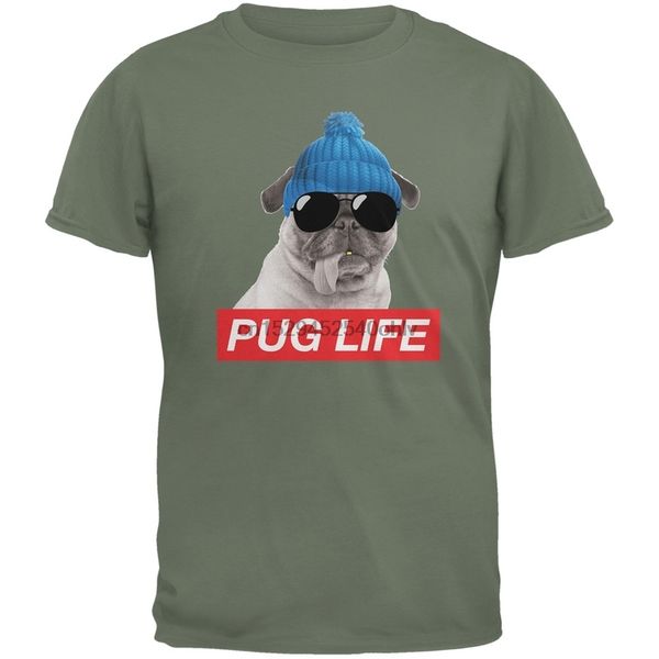 

мопс жизнь взрослых military green t-shirt - 2x-large