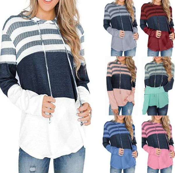 

women hoodies casual sweatshirts with striped patterns fashion womens hoodies 2020 new - menco, Black