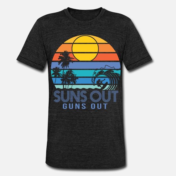 

suns out guns out summer t shirt men customized tee shirt round neck clothes interesting authentic summer pattern shirt