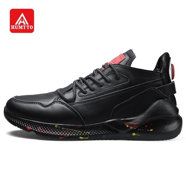 

humtto summer walking shoes for men ankle boot outdoor sneakers soft black leather boots footwear casual lightweight