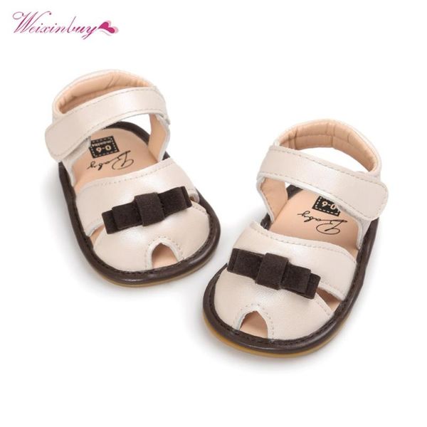 

weixinbuy lovely girls summer sandal princess style kids cute bowknot anti-skid hollow out breathable baby pu sandal, Black;red