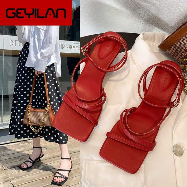 

women sandals fashion high heels summer low root sandals new mid heel women comfortable thin heels, Black