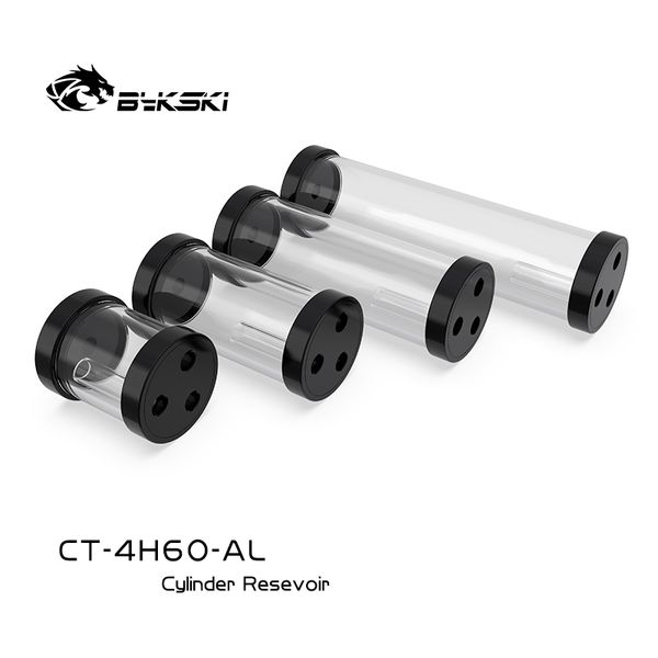 

fans & coolings bykski silver 80/130/180/240mm x 60mm diameter cylindrical water-cooled tank aluminum alloy coolant + acrylic g1/4 reservoir