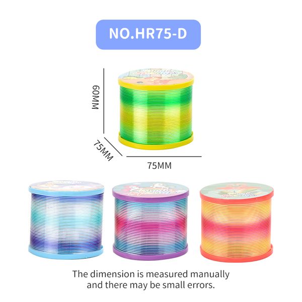 

new selling non-toxic classic toy led flash rainbow ring plastic spring ring toy led flash spring ring toy party