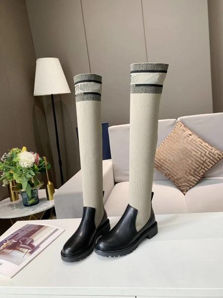 

platform 2019 new over-the-knee boots, women's ankle boots, fashion shoes, box and dust bag, 3 heights, 35-40 sizes, Black