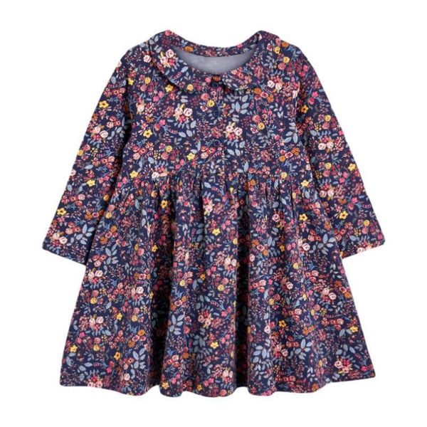 

little maven kids girls fashion brand autumn children's dress baby girls clothes cotton floral print toddler girl dresses s0845, Red;yellow