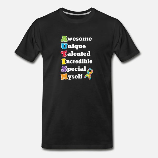

autism acronym t shirt men create 100% cotton s-xxxl kawaii interesting funny casual summer letter shirt