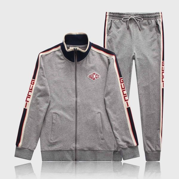 

2020 new men's brand soccer tracksuit set jacket suit & pants sweatshirt sweat suits coats jackets casual sweatshirts suit, Gray