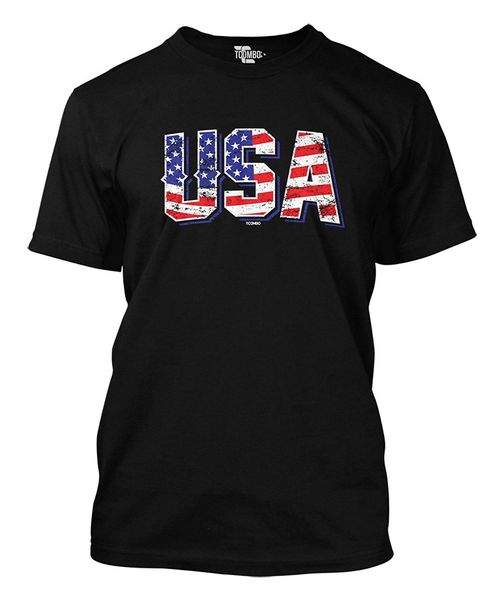 

2019 new summer casual tee shirt usa american flag men's t-shirt