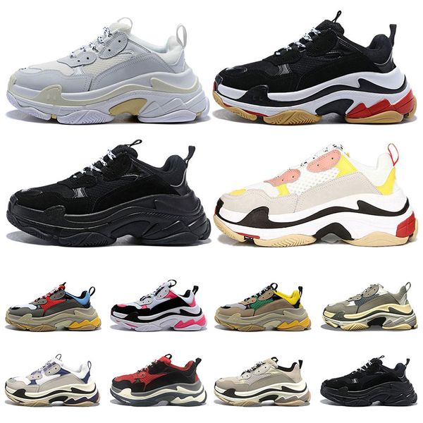 

triple s mens sneakers casual womens running shoes black white pink cool grey purple bred sports tennis trainers size eur 36-45
