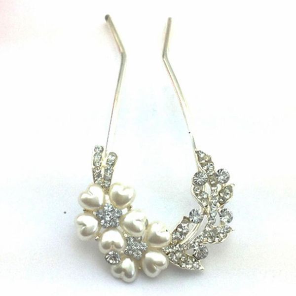 

wedding gift rhinestone silver bride birthday party flower portable hair accessories women hairpin