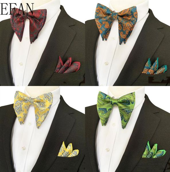 

new men bowtie cravat 2pcs set fashion butterfly party wedding bow ties for mens paisley cashew flowers bowknot handkerchief, Blue;purple
