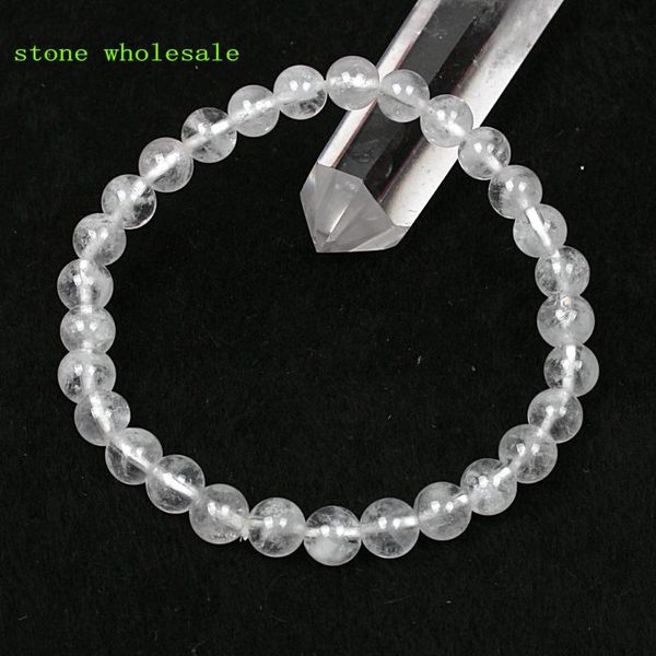 

new fashion white phantom bracelet natural stone loose beads 6 mm for women men friend birthday holiday gift, Black