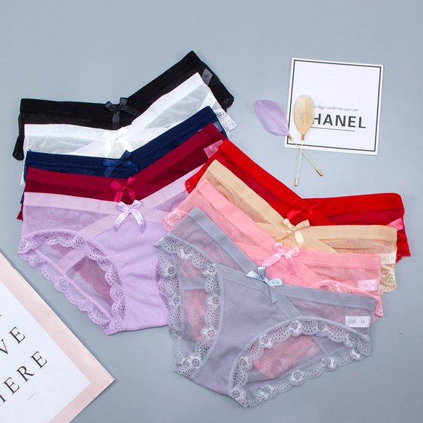 

fashion /l/xl woman panties nylon pure color lace pregnant underpants seamless underwear low-waist women multicolor briefs, Black;pink