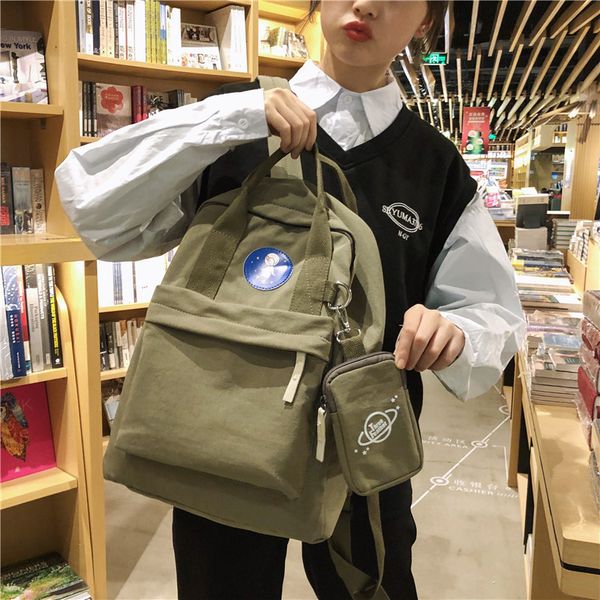 

fashion backpack women cartton backpack new teenage school bag high capacity cotton fabric shoulder bag women schoolbag