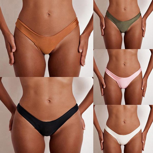 

sfit women's swimwear solid color bikini panties cross bandage sand swim shorts, White;black