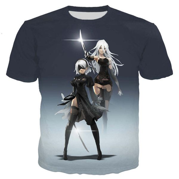 

new cool anime nier automata 3d print shirts kawaii humor horror men clothing