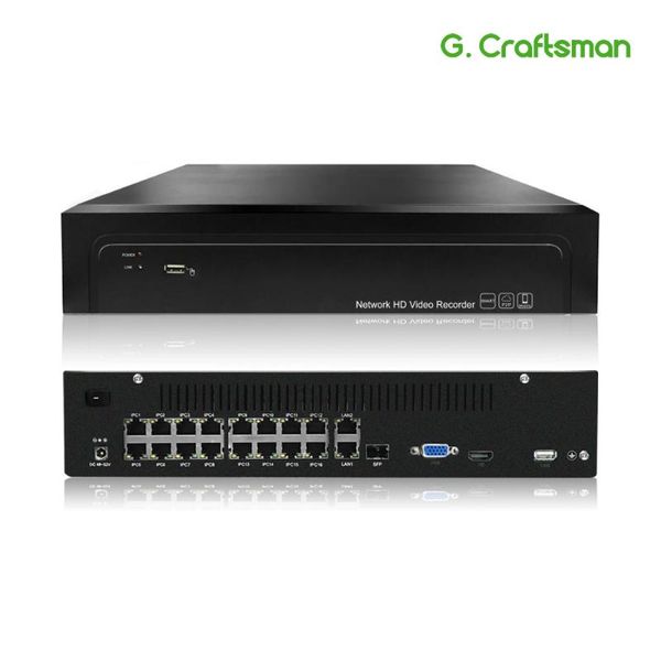 

kits 16ch poe nvr 4k 5mp h.265 up to 32ch network video recorder 2 hdd 24/7 recording ip camera onvif 2.6 p2p system g.ccraftsman, Black;white