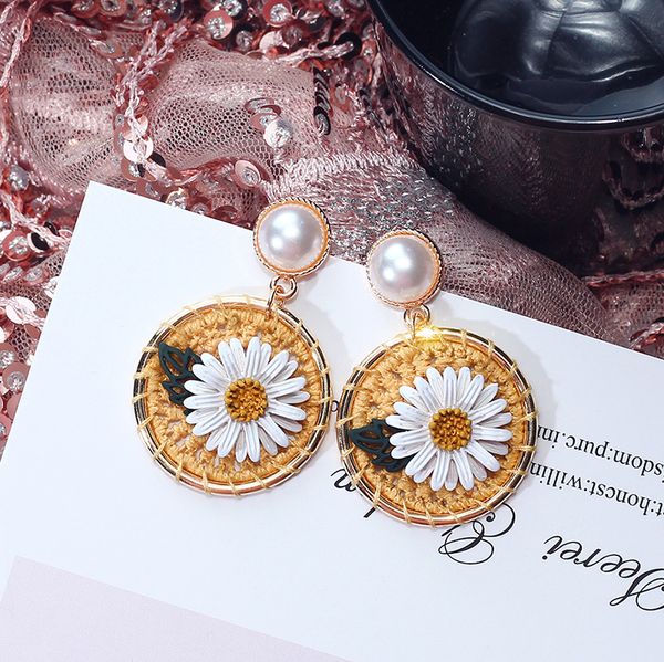 

dangle & chandelier korea style petal acrylic summer beach drop earrings for women accessories wholesale jewelry flower, Silver