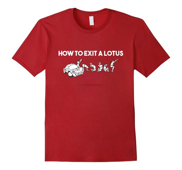 

new men shirt how to exit a lotus racing car funny joke autocross drag tee