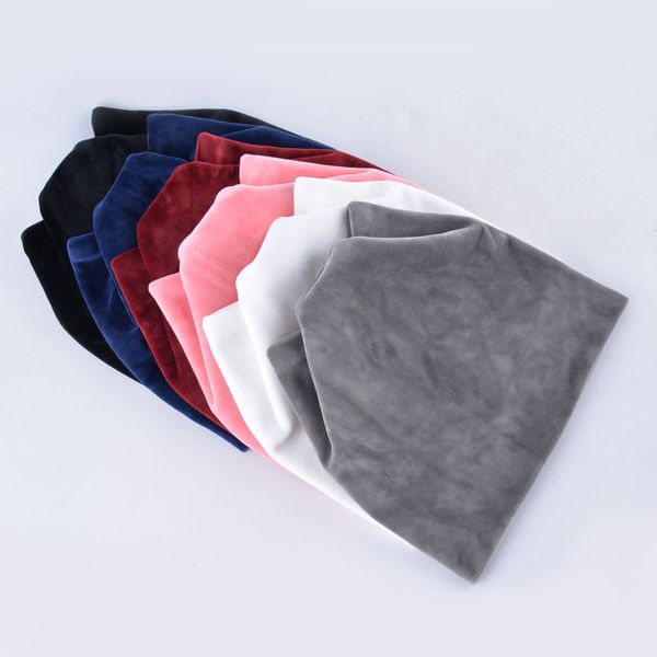 

flannel skullies female hats with ears velvet warm winter cap for women solid color girls fluffly caps toucas de inverno mulher, Blue;gray