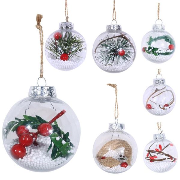 

christmas transparent hanging ball for xmas tree bauble clear plastic home party christmas garden decorations pendant gift craft