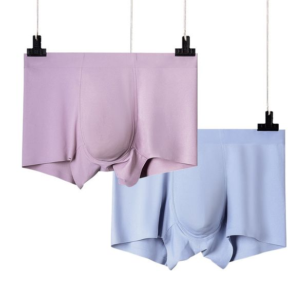 

men's underwear ice silk quick dry comfortable and seamless boxer mens underwear boxers, Black;white