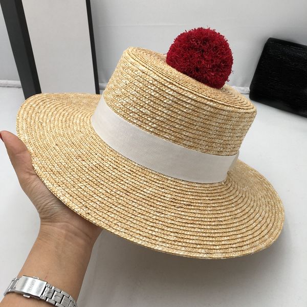 

series 2020 spring, summer hat beach sun hat female straw fashion joker flat, Blue;gray