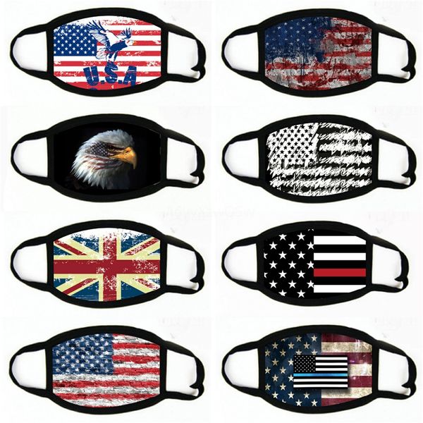 

america flag mask shark masks camouflage hip hop mask face mouth cotton masks resuable mask#394, Black
